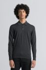 Asket, The Merino Wool Polo, Férfi, Szürke, L- Long