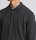 Asket, The Merino Wool Polo, Férfi, Szürke, L- Long