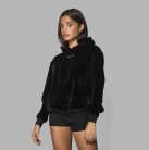 BLVCK Paris, Velvet Hoodie, Női, Fekete, M