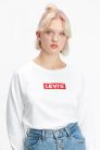 Levis, Mikina 956, Púlóver, Női, Fehér, Logós, S