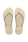 Havaianas, Slim fényes hatású flip-flop papucs, Homokbarna/aranyszín, Női, 37-38