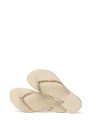 Havaianas, Slim fényes hatású flip-flop papucs, Homokbarna/aranyszín, Női, 37-38