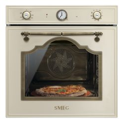   SMEG PIROLITIKUS HŐLÉGKEVERÉSES SÜTŐ, Cortina design, 60 cm, analóg, bézs