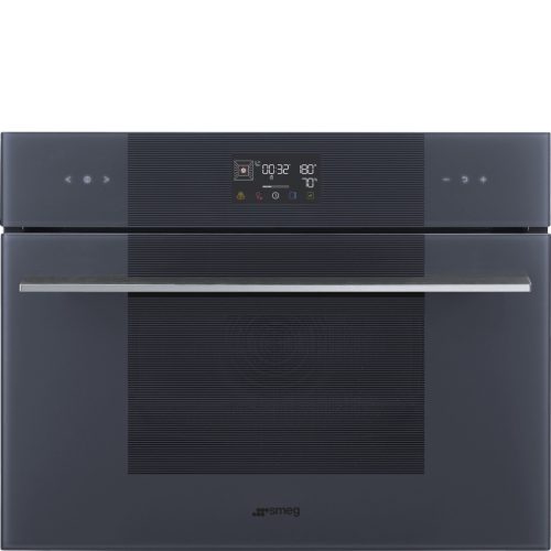 SMEG KOMPAKT KOMBINÁLT GŐZSÜTŐ, Linea design, Galileo, 45 cm, ES LCD, neptune szürke üveg