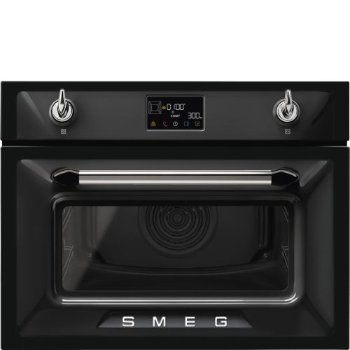 SMEG KOMPAKT KOMBINÁLT MIKROHULLÁMÚ SÜTŐ, Selezione design, Galileo, 45 cm, ES LCD, fekete