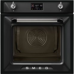   SMEG KOMBINÁLT PIROLITIKUS SÜTŐ, GŐZFUNKCIÓVAL, Victoria design, Galileo, 60 cm, ES LCD, fekete