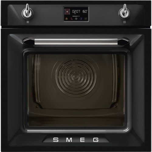 SMEG KOMBINÁLT PIROLITIKUS SÜTŐ, GŐZFUNKCIÓVAL, Victoria design, Galileo, 60 cm, ES LCD, fekete