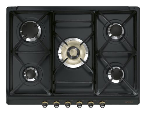 SMEG GÁZ FŐZŐLAP, Cortina design, 70 cm, 5 gázégő, antracit