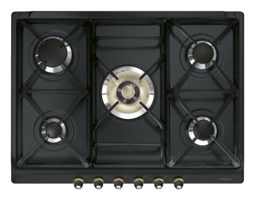 SMEG GÁZ FŐZŐLAP, Cortina design, 70 cm, 5 gázégő, antracit