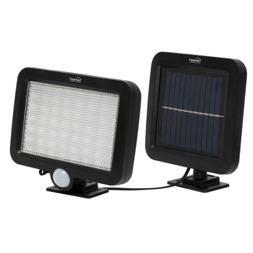 Home FLP250SOLAR napelemes LED reflektor, 250 lm, PIR mozgásérzékelő, 120° 5m, 56 db hidegfehér SMD LED, energiatakarékos, műanyag, IP44