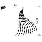 Home ML 200/WW micro LED-es fényfüzérköteg, 200 db melegfehér micro LED, 10 ágú, vékony, ezüstszínű vezeték, hálózati adapter, kül- és beltéri kivitel