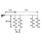 Home MLF 300/WW micro LED-es cluster fényfüggöny, 3x0,5 m / 300 db melegfehér micro LED, 8 fényprogram, távirányító, hálózati adapter, kül- és beltéri kivitel