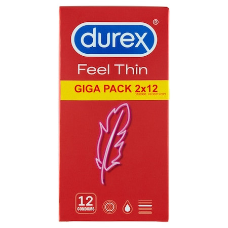 Durex Feel Thin óvszer, 2x12 db